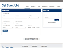 Tablet Screenshot of getsurejob.com